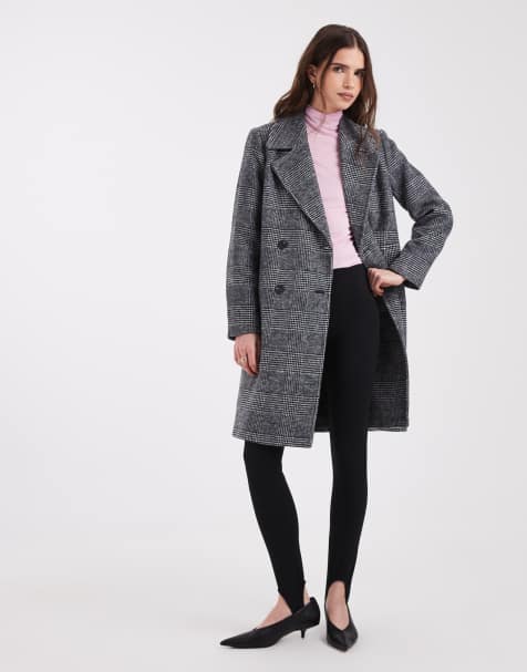 ONLY longline formal coat in black herringbone - view 1