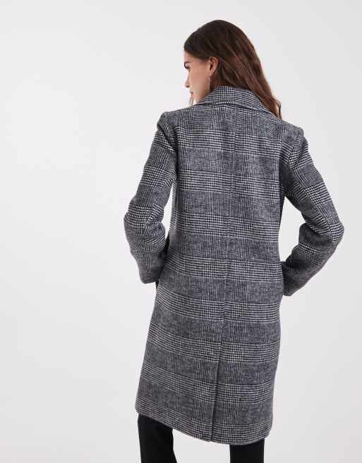 ONLY longline formal coat in black herringbone, 4 of 4