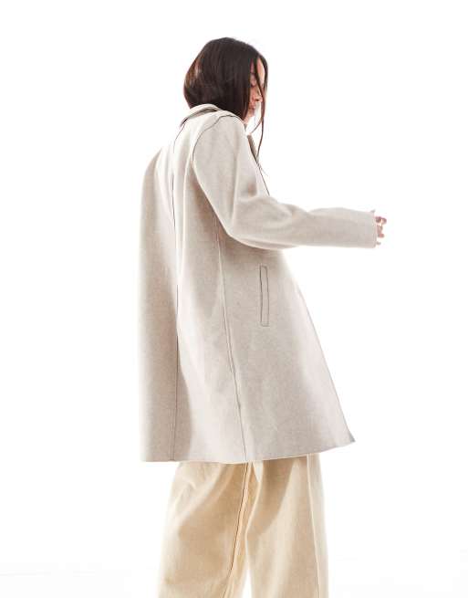 ONLY – Longline-Mantel in Cremeweiß , 4 von 4