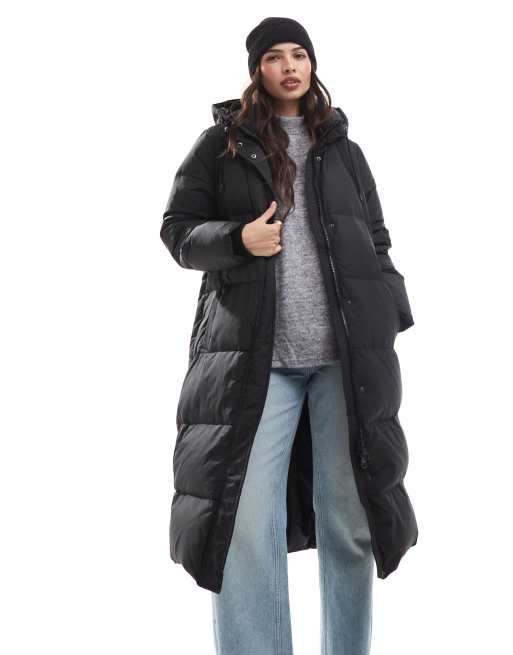 ONLY longline puffer coat in black