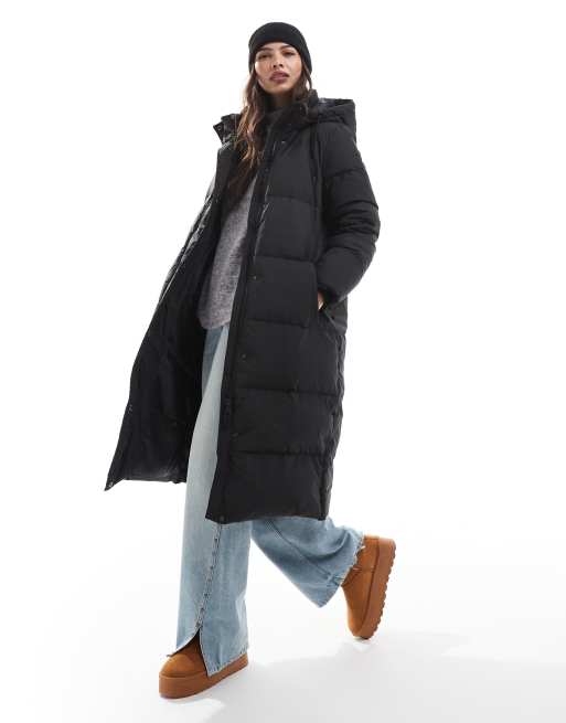ONLY longline puffer coat in black
