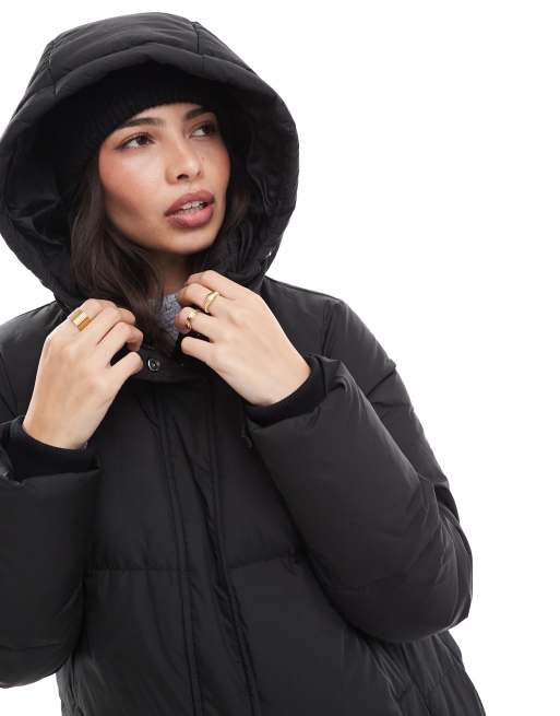 ONLY longline puffer coat in black