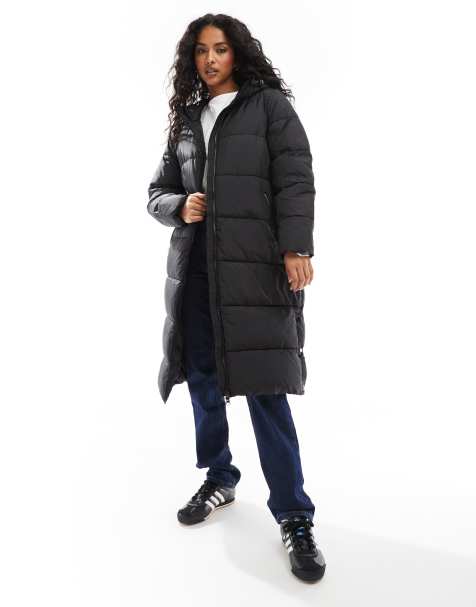 ONLY longline puffer jacket in black  - view 1