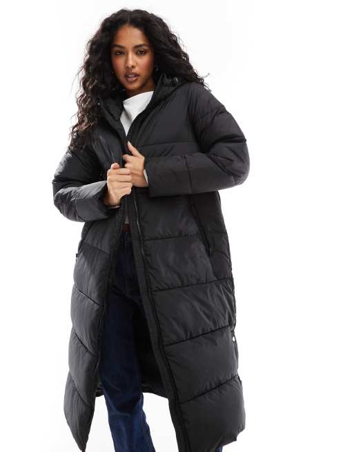 ONLY longline puffer jacket in black 