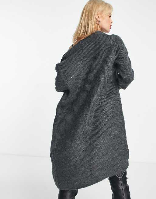 Only – Longline-Strickjacke in Anthrazit , 2 von 4