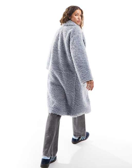 Women's Charcoal Grey Faux Borg Ladies' Teddy Coat – Threadbare