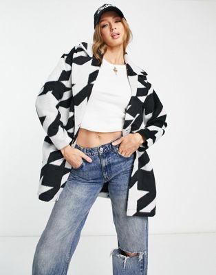 Only loop houndstooth jacket in monochrome