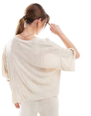 ONLY loose fit lightweight knit top in stone - part of a set