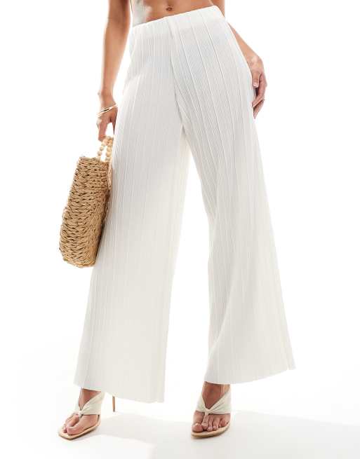 パンツ Off-White Plisse Pants Homme Plisse Issey Miyake Off-White Rustic Knit Trousers