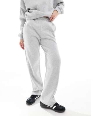 loose fit sweatpants in light heather gray - part of a set