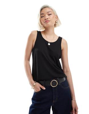 only loose fit tank top in black