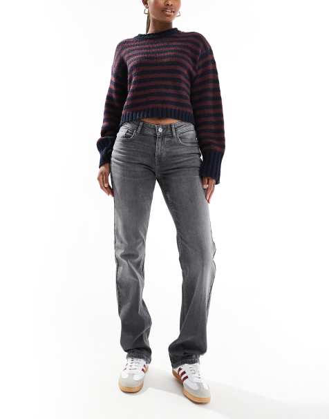 ONLY - Lopez - Jean droit à taille basse - Gris - view 1