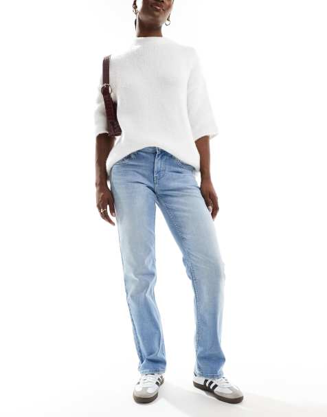 ONLY Lopez low rise straight fit jeans in light blue wash - view 1