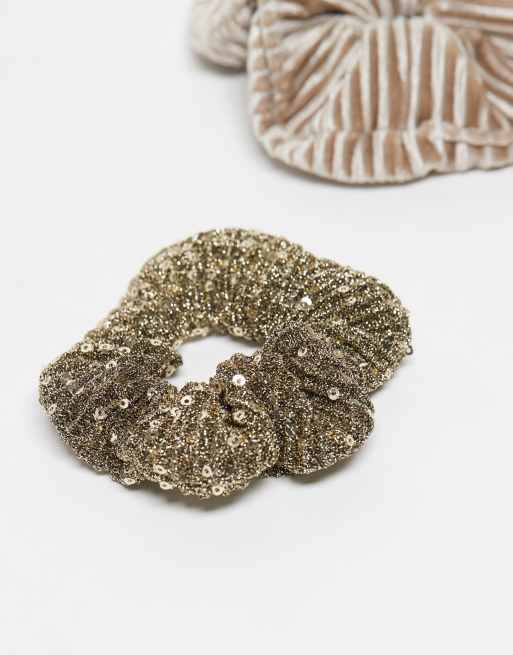 ONLY - Lot de 2 chouchous - Crème et doré à sequins, 3 de 3