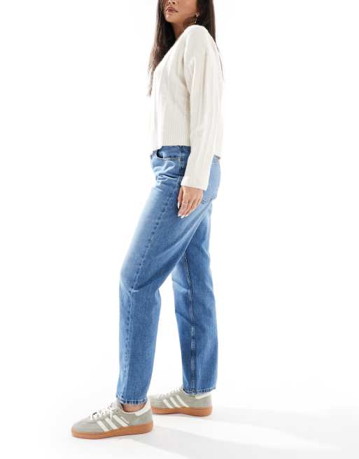 ONLY – Lumi – Niebieskie jeansy mom fit ze średnim stanem, 2 z 5
