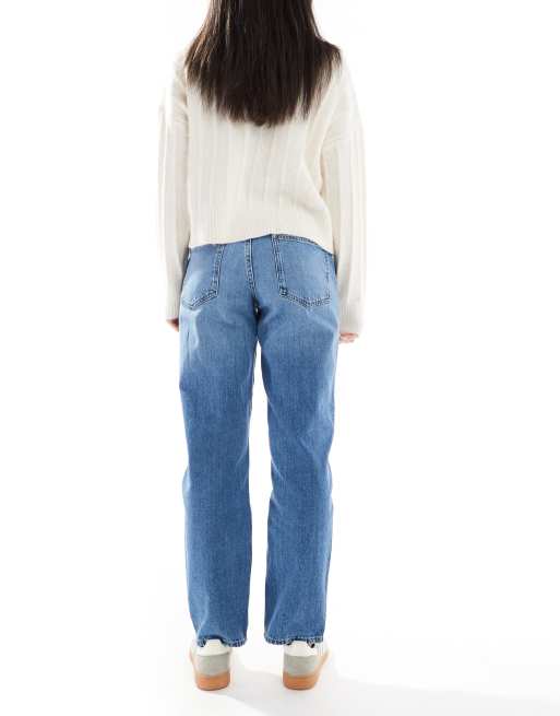 ONLY – Lumi – Niebieskie jeansy mom fit ze średnim stanem, 3 z 5