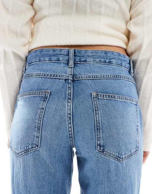 ONLY – Lumi – Niebieskie jeansy mom fit ze średnim stanem, 4 z 5
