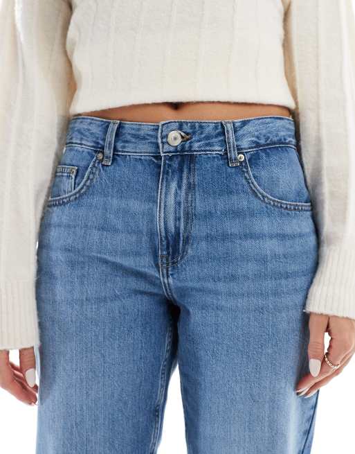 ONLY – Lumi – Niebieskie jeansy mom fit ze średnim stanem, 5 z 5