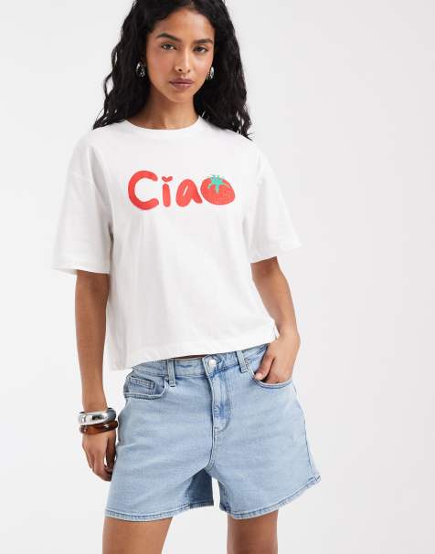ONLY - Lyseblå denimshorts med stretch - view 1
