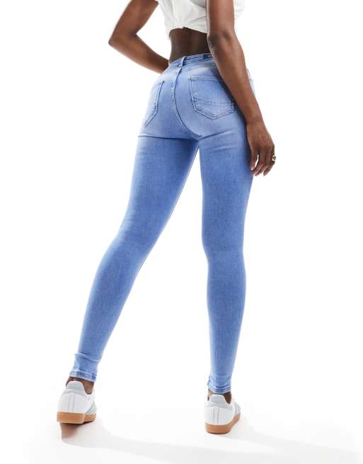 ONLY - Lyseblå push-up skinny-jeans , 2 af 5