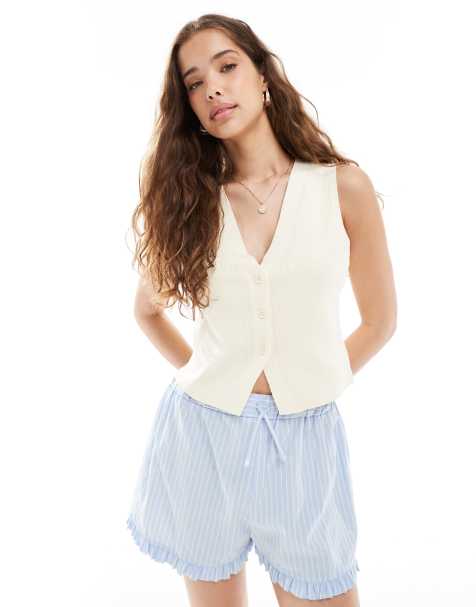 ONLY - Lysegul strikket vest - view 1