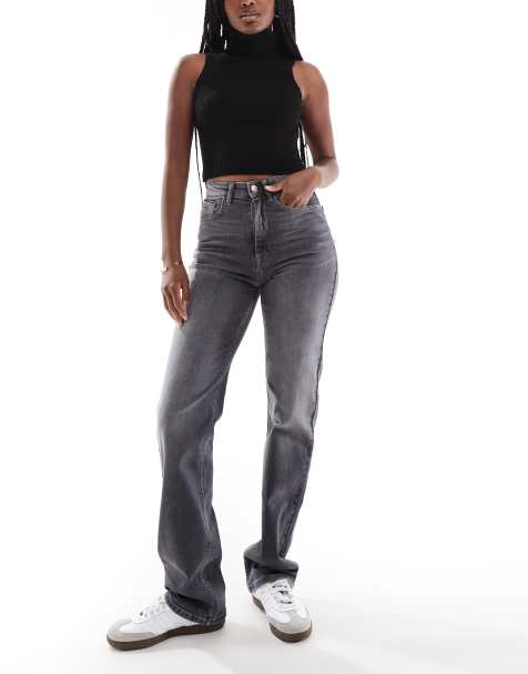 ONLY – Maddie – Grå dad jeans med extra hög midja - view 1