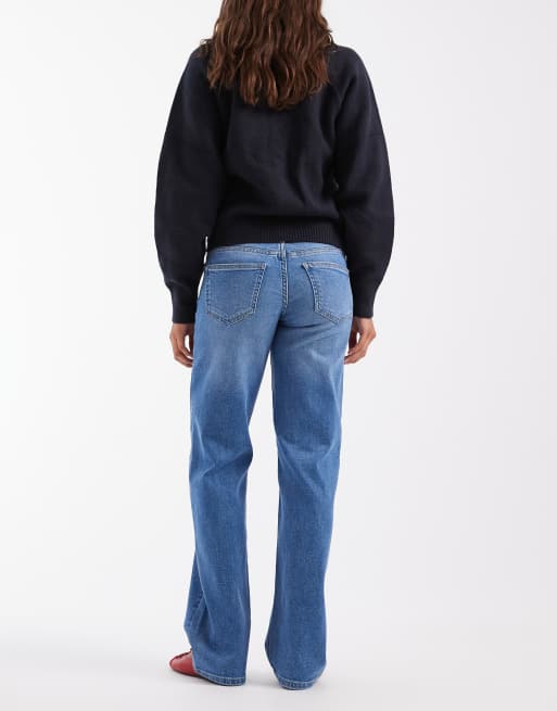 ONLY Maddie low waist baggies jeans in mid blue, 2 of 5