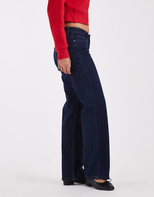 ONLY Maddie low waist baggy jeans in rinsed dark blue, 2 of 5