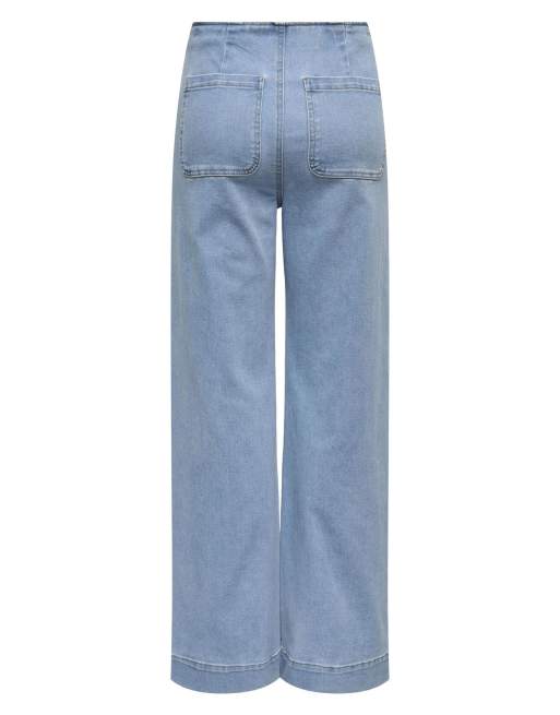 ONLY Madeline jeansy z wysokim stanem i szerokimi nogawkami, niebieski denim, 6 z 6