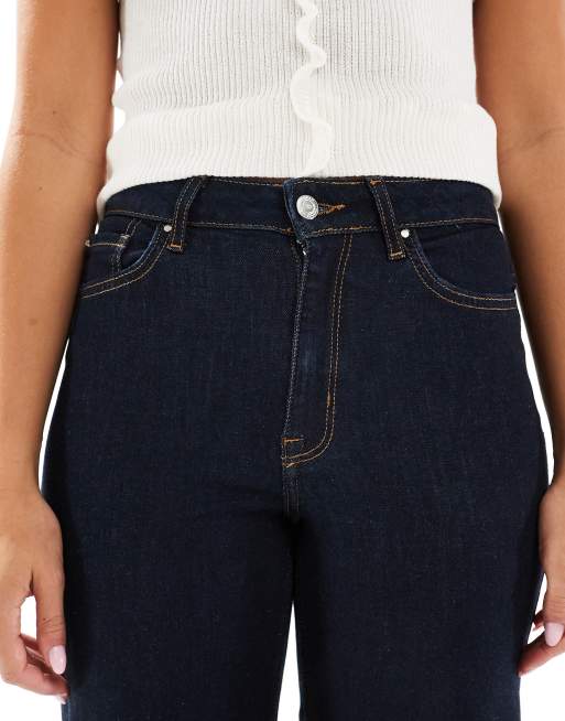 ONLY – Madison – Ciemnoniebieskie jeansy z szerokimi nogawkami i wysokim stanem, 4 z 5