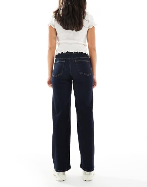 ONLY Madison high rise wide leg jeans in dark blue, 2 of 5