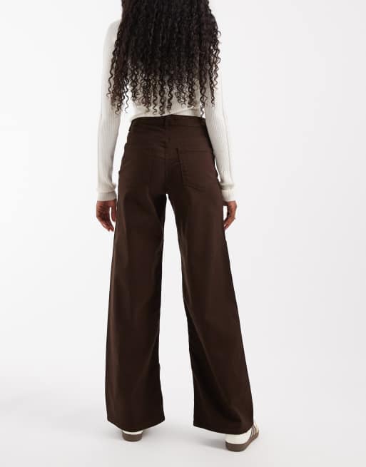 ONLY Madison High-Waist-Jeans mit weitem Bein in Braun, 2 von 5