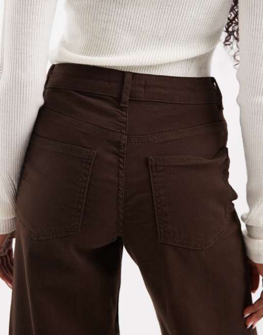 ONLY Madison High-Waist-Jeans mit weitem Bein in Braun, 4 von 5