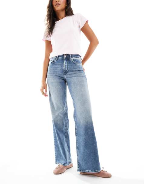 ONLY Madison high waist wide leg jeans in blue grey denim - view 1