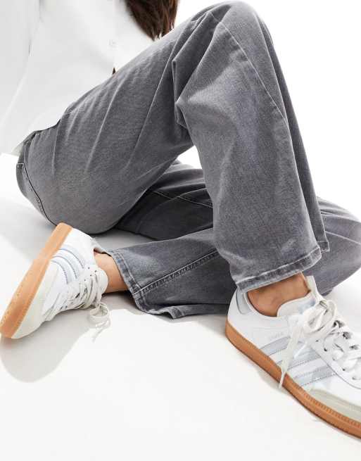 【INCHANT ME】Grey Wide Denim Pants ONLY Madison high waist wide leg jeans in light gray | ASOS