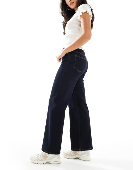 ONLY - Madison - Jeans a vita alta color blu scuro a fondo ampio, 3 di 5