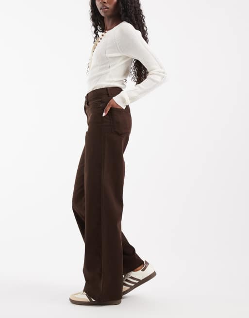 ONLY Madison jeans med hög midja och vida ben i brunt, 3 av 5