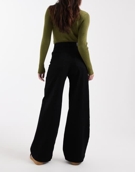 ONLY - Madison - Jeans met wijde pijpen en hoge taille in zwart, 2 van 5