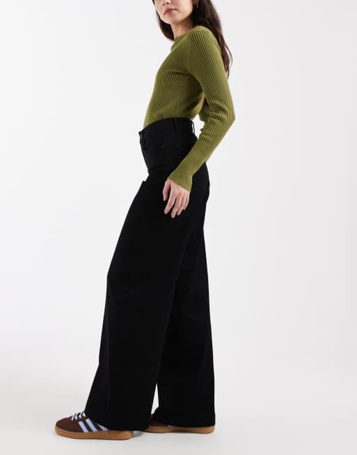 ONLY - Madison - Jeans met wijde pijpen en hoge taille in zwart, 3 van 5