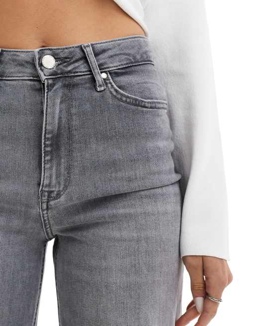 ONLY – Madison – Ljusgrå jeans med hög midja och vida ben , 3 av 5