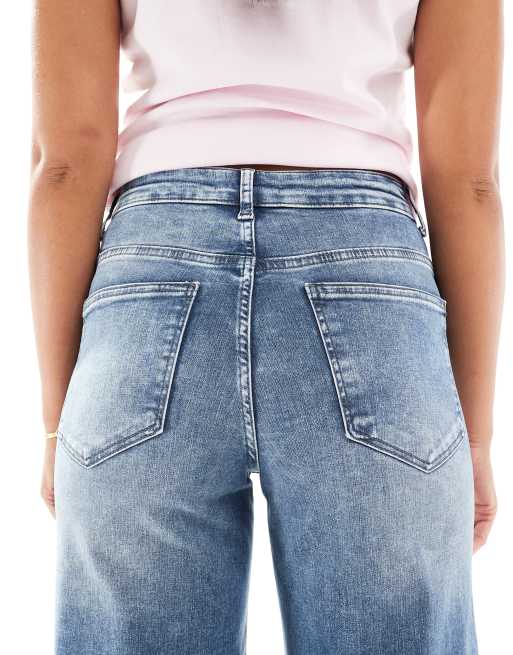 ONLY – Madison – Niebiesko-szare jeansy z szerokimi nogawkami i podwyższonym stanem, 4 z 5