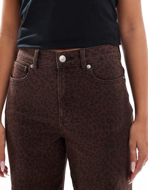 ONLY Madison wide leg jeans in brown leopard print, 5 of 5