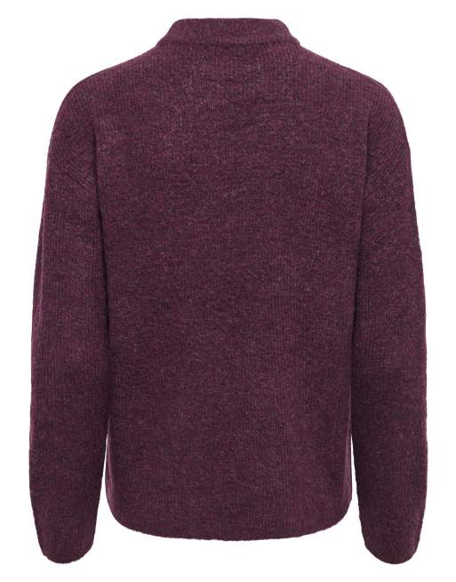 ONLY maglione lavorato a maglia color vinaccia malva, 7 di 7