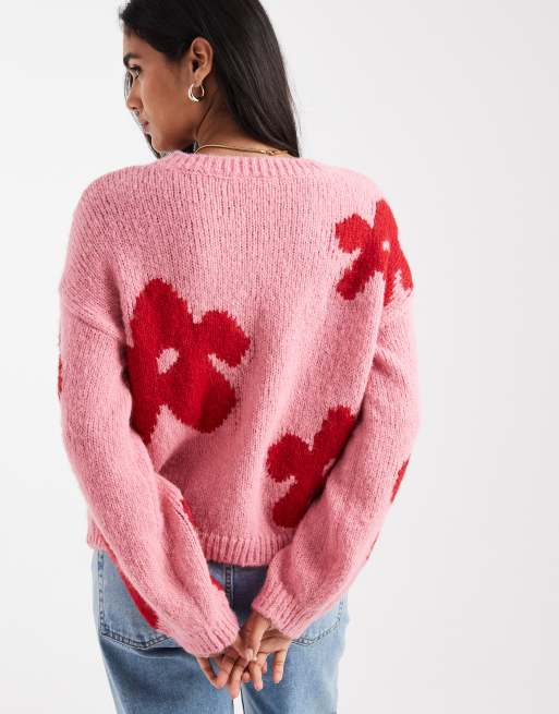 ONLY - Maglione rosa a fiori, 4 di 4