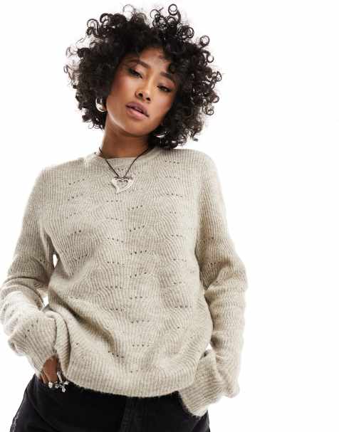 Only - Maglione traforato color talpa - view 1