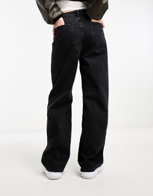 Only Maisie low waited baggy wide leg jeans in washed black