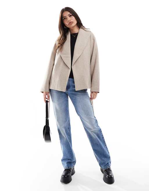 ONLY - Manteau court cache-cœur - Beige, 3 de 4