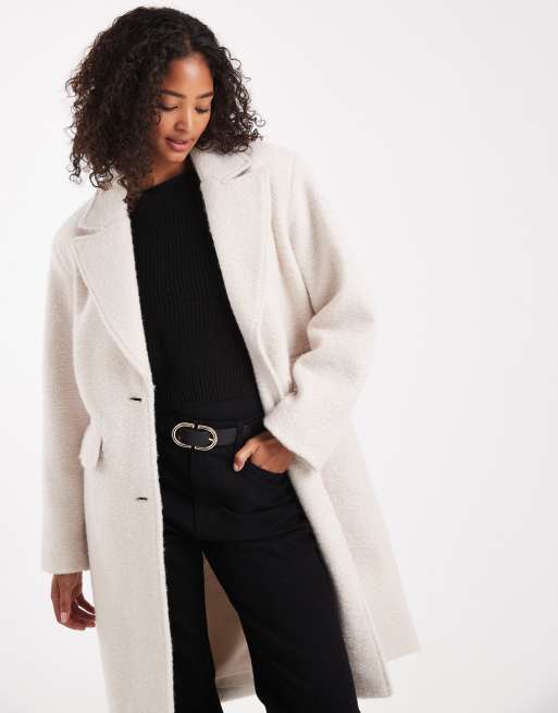ONLY - Manteau long brossé - Crème, 2 de 4