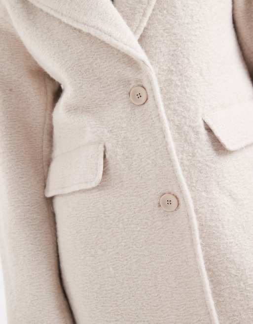 ONLY - Manteau long brossé - Crème, 3 de 4