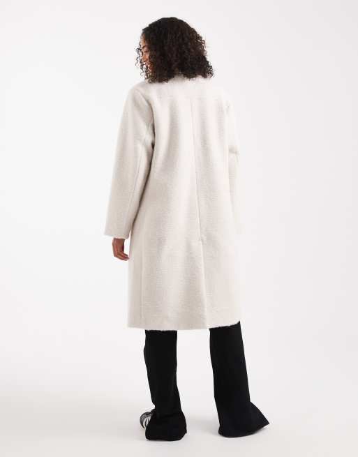 ONLY - Manteau long brossé - Crème, 4 de 4